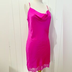 Generation Love X Revolve  NWT Catarina Satin midi Dress Size M Shocking Pink